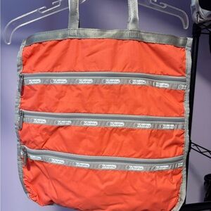 LeSportsac Coral and Gray Tote